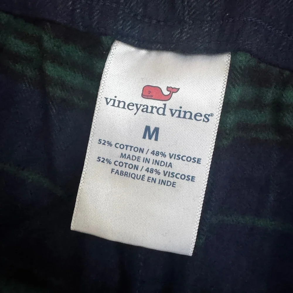 Vineyard Vines Plaid Pajama Pants‎ Medium Navy Green Cotton Viscose Lounge